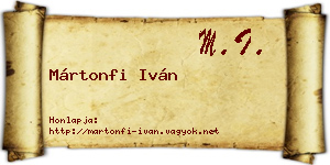 Mártonfi Iván névjegykártya